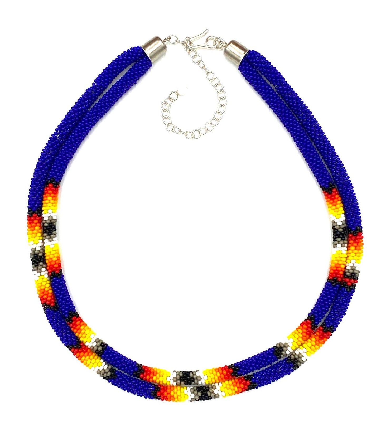Native American Style Beaded Double Strand Rope Necklace
