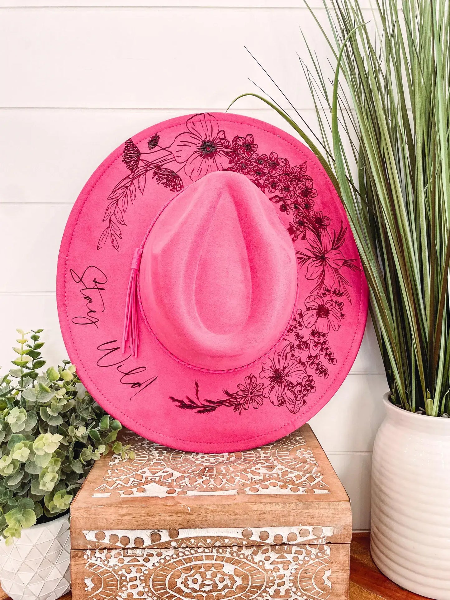 Engraved Floral Hat