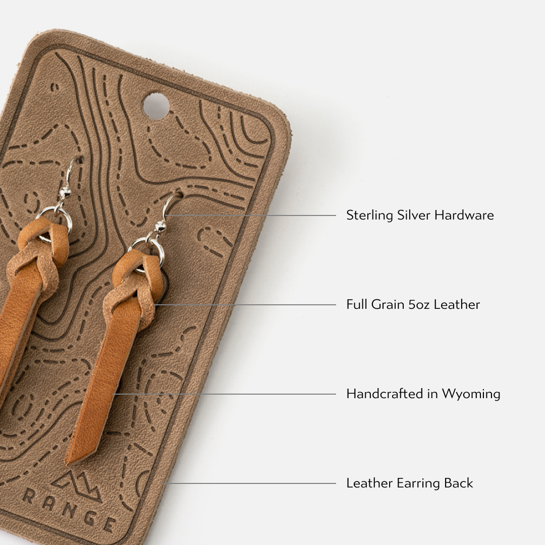 Handcrafted Full-Grain Leather Braided Earrings
