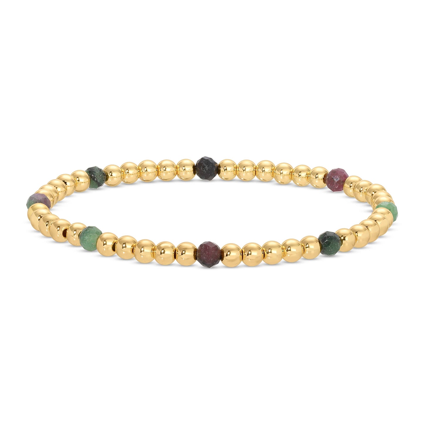 Stretch Beaded Bracelet With Stone Accents