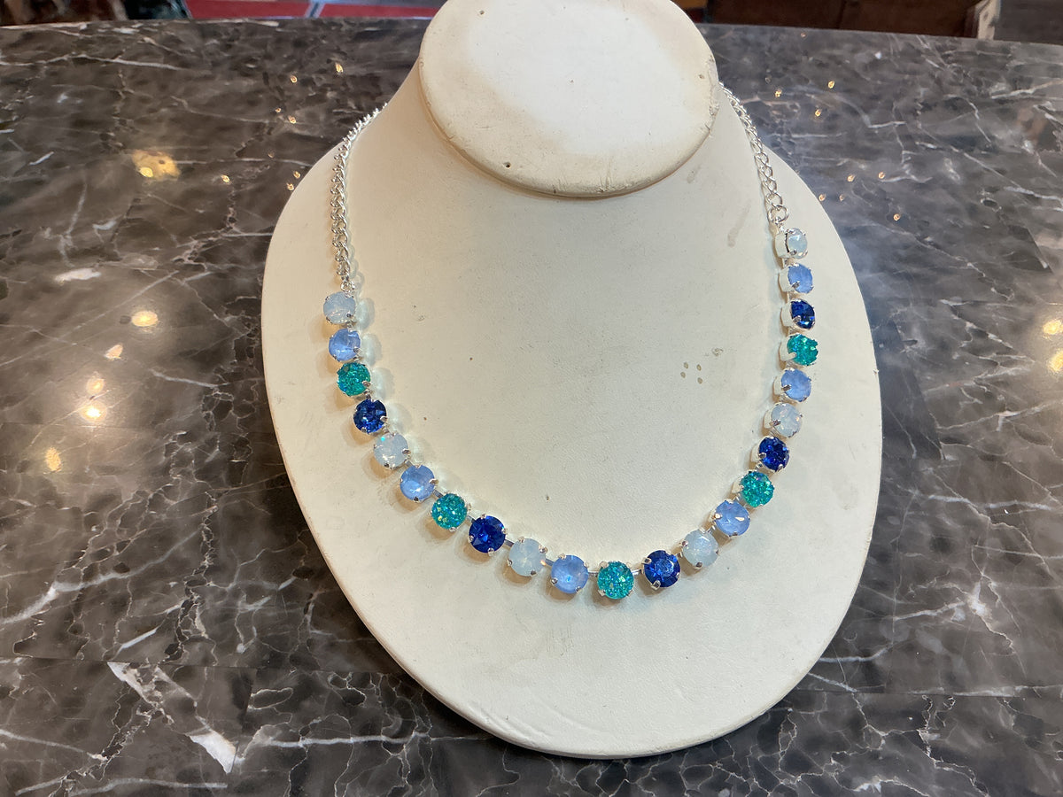 Frosty sparkle necklace, silver chain