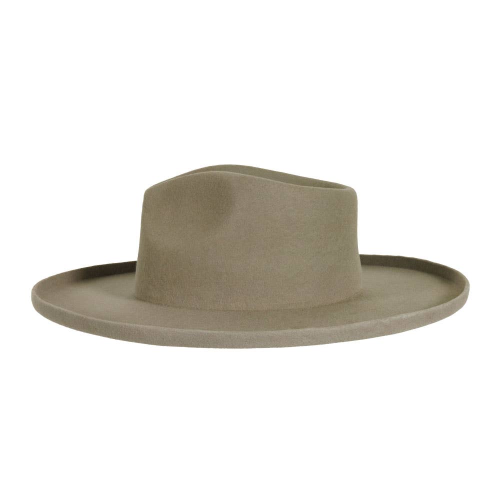 Wool Felt Teardrop Fedora Curled Brim Hat - Style Rustler