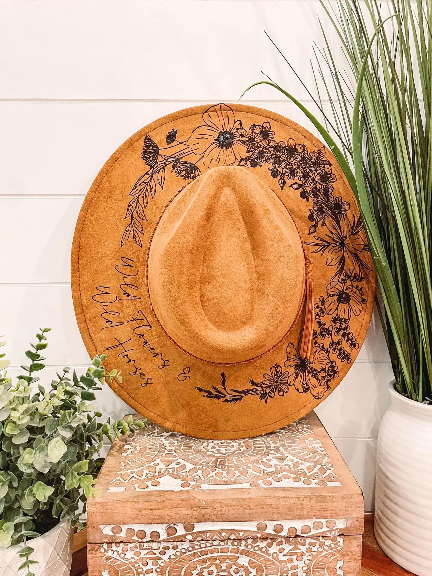 Engraved Floral Hat