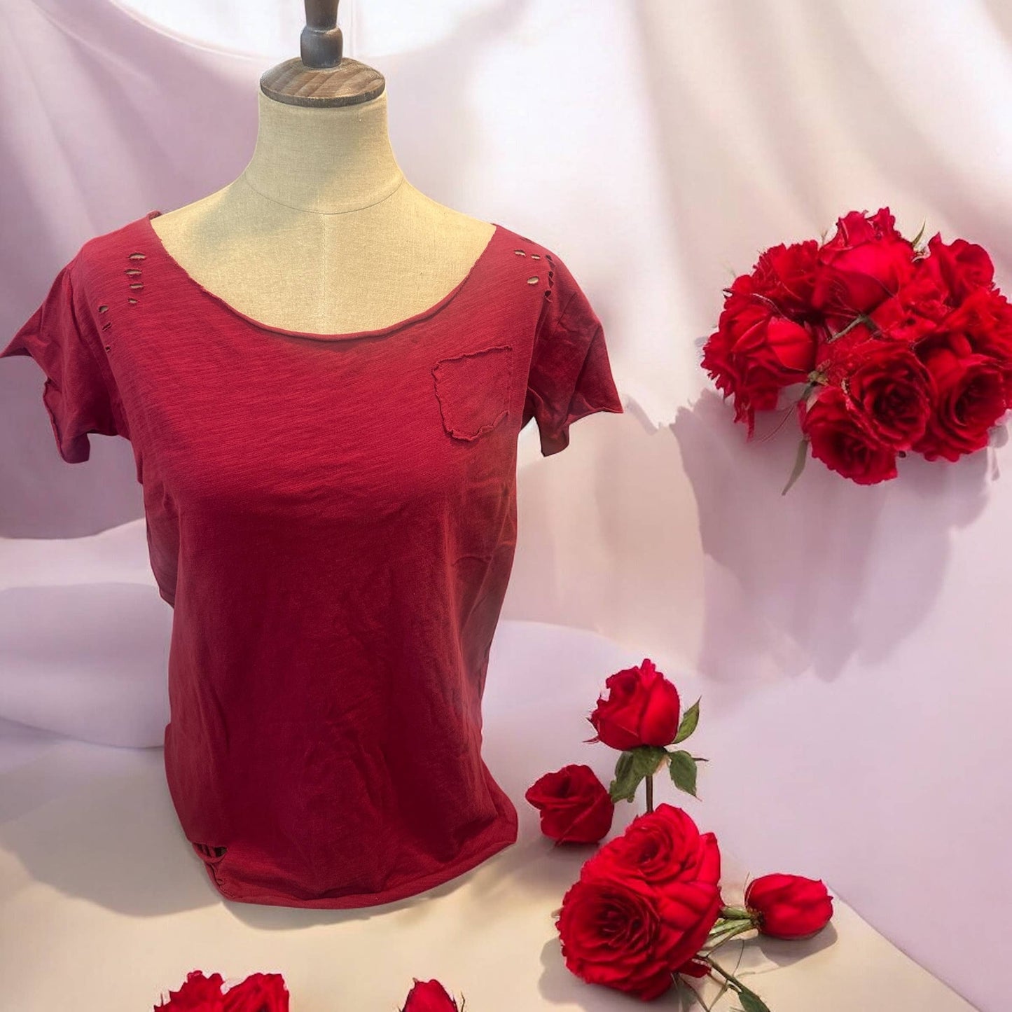 Cranberry Rip Tattered Shirt