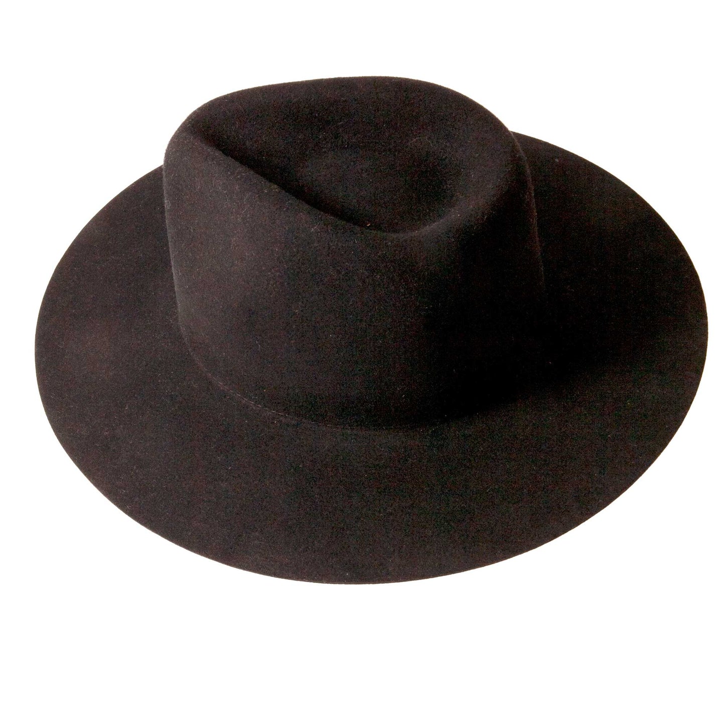 100% Wool Felt Flat Brim Fedora Hat - Style Rancher
