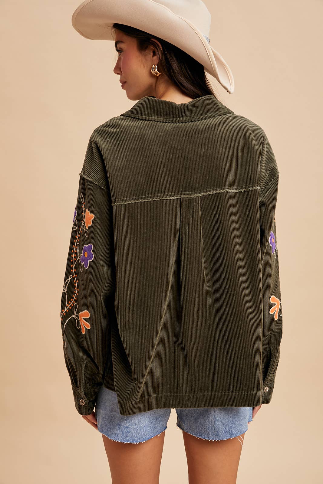CORDUROY EMBROIDERED SHIRT