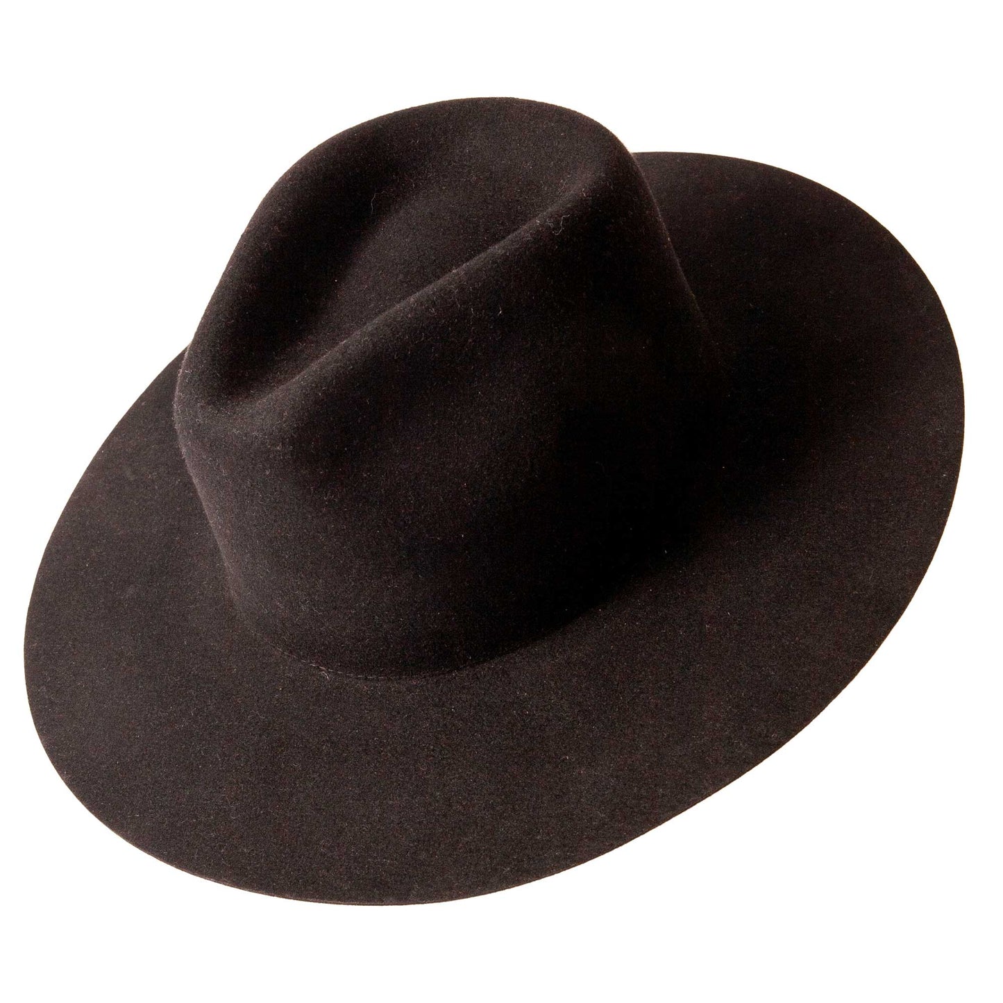 100% Wool Felt Flat Brim Fedora Hat - Style Rancher