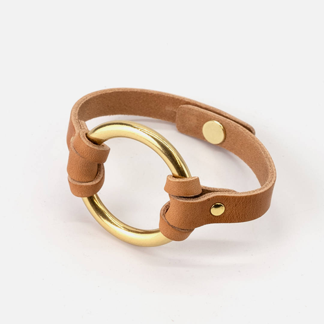 Equestrian-Inspired Chinati O-Ring Leather Bracelet