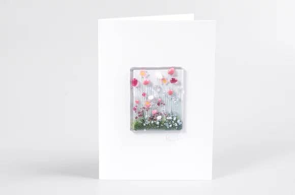 Handmade Fused Glass - Blooming Card