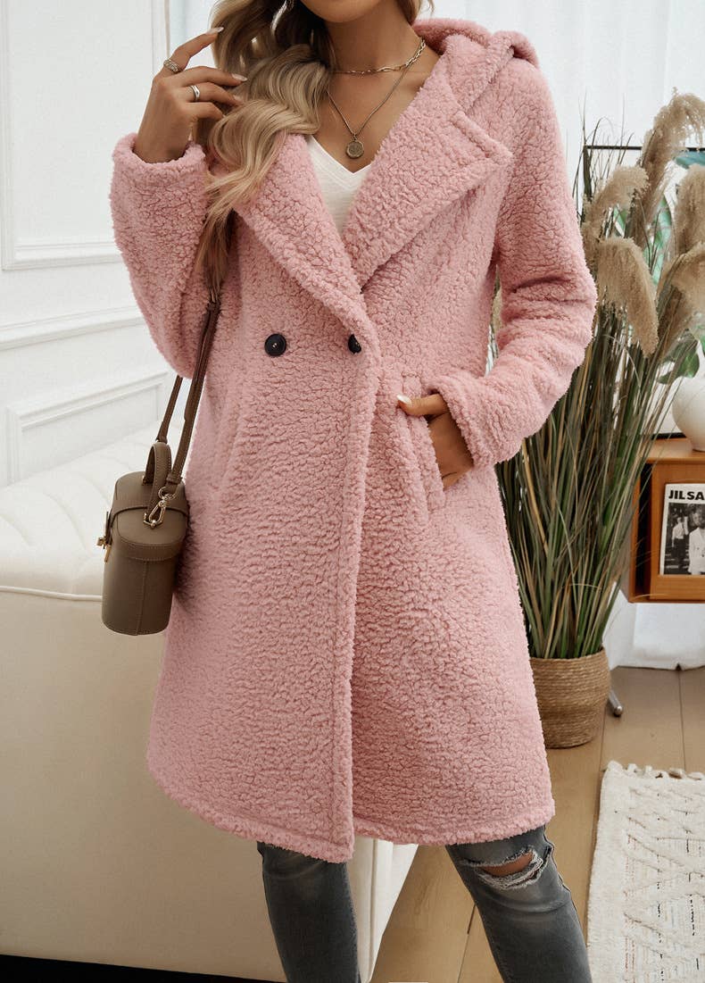 Teddy Hooded Midi Coat