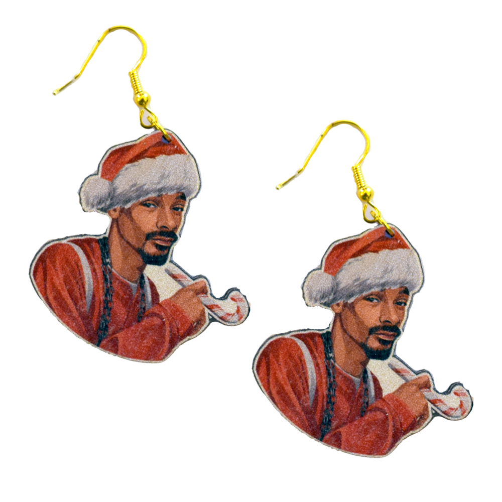 Snoop Dogg Christmas Earrings