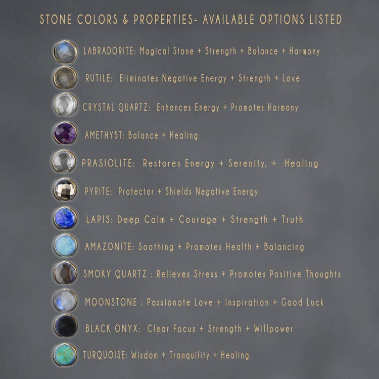 Semi Precious Hexagon Gemstone Studs (8mm) (Gunmetal)