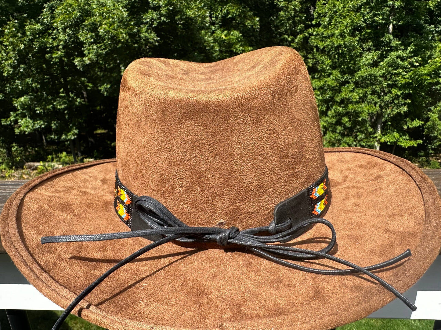 Native American Style Black Fire Turtle Beaded Hatband