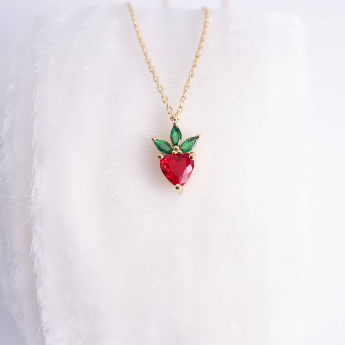 Delicate Strawberry Necklace