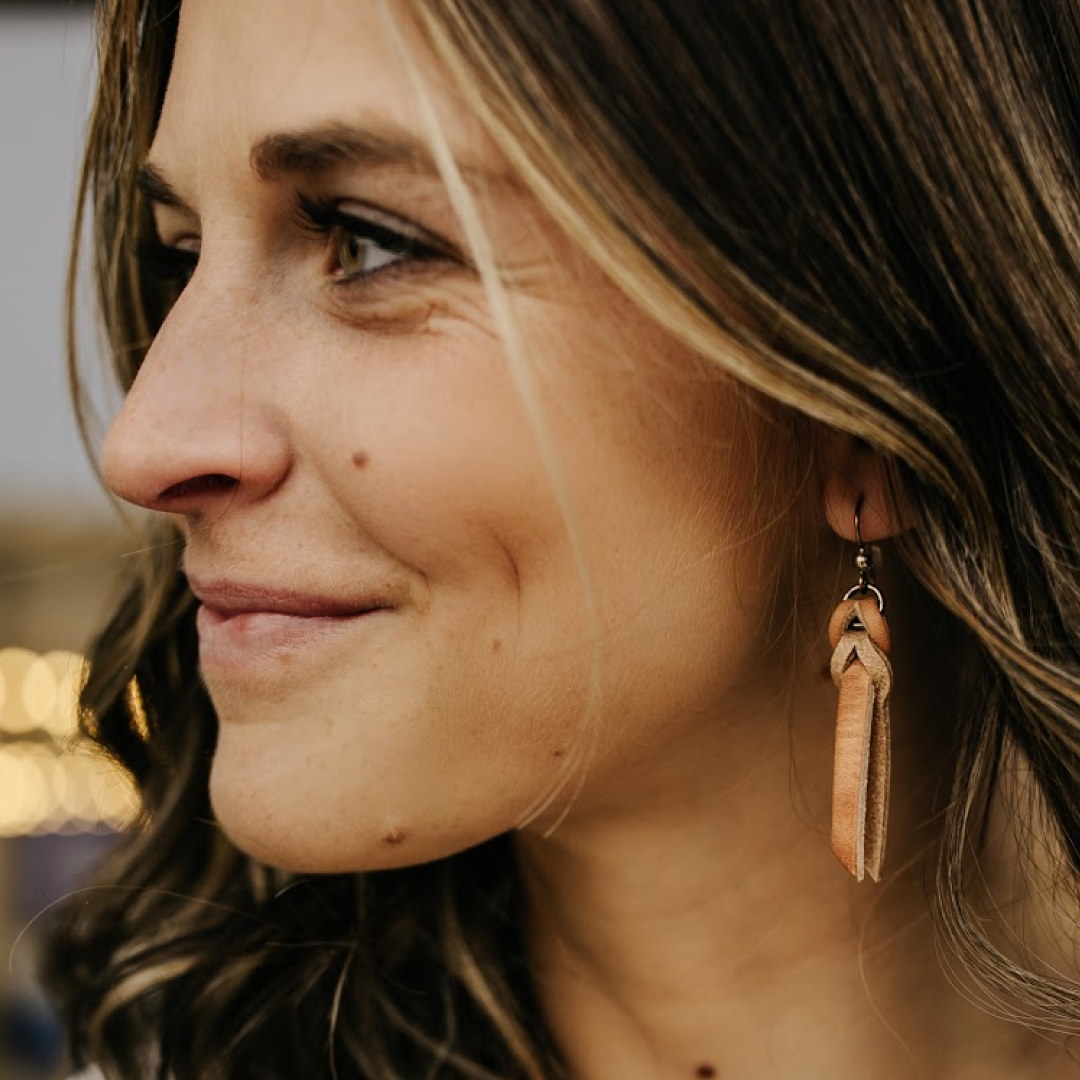 Handcrafted Full-Grain Leather Braided Earrings