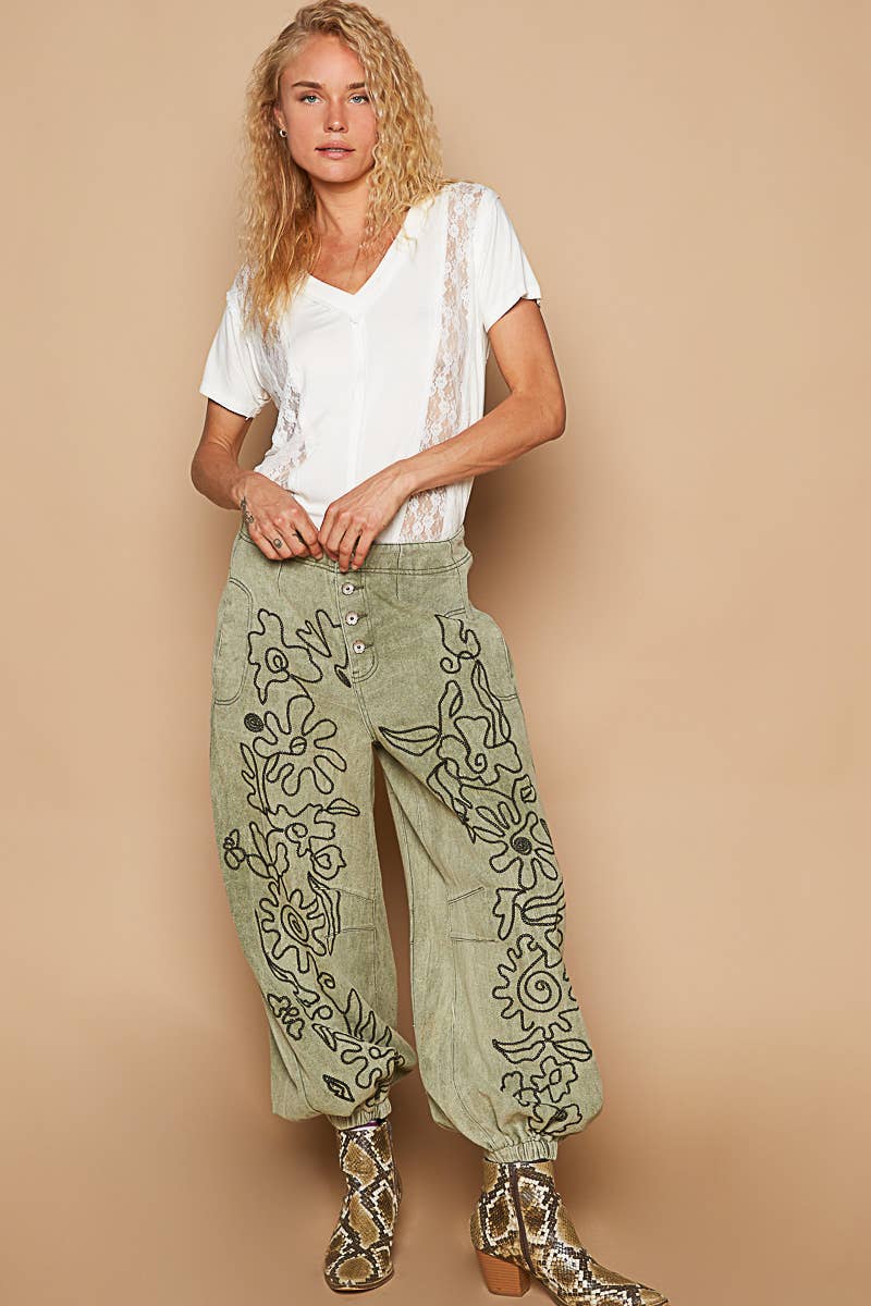 The Twila Floral Embroidered Pants