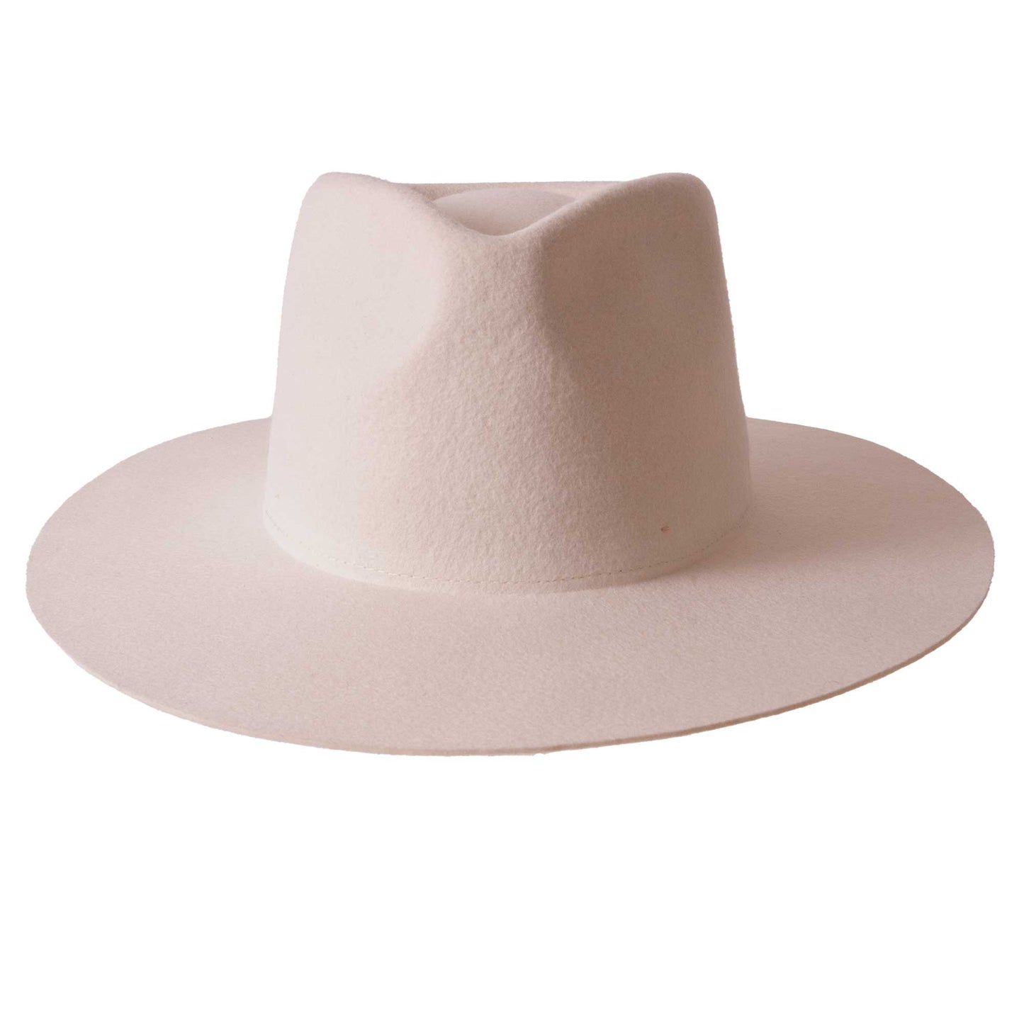 100% Wool Felt Flat Brim Fedora Hat - Style Rancher