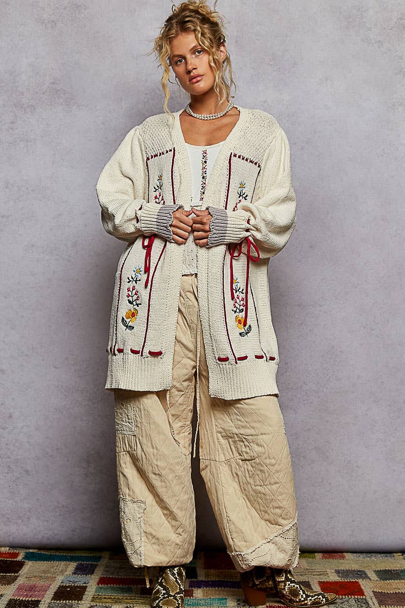 Floral Maxi Cardigan Sweater