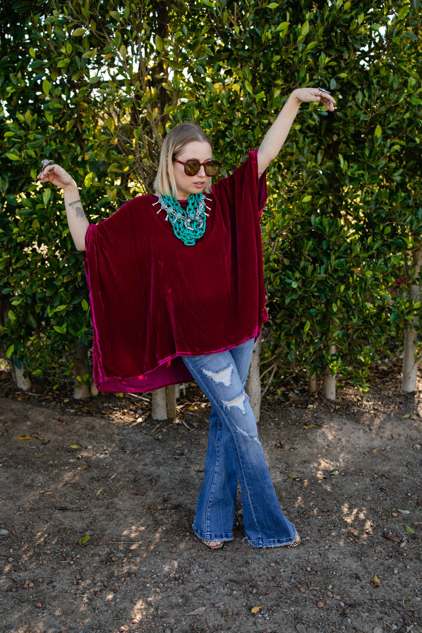 Grace Zandra Silk Velvet Scarf Top