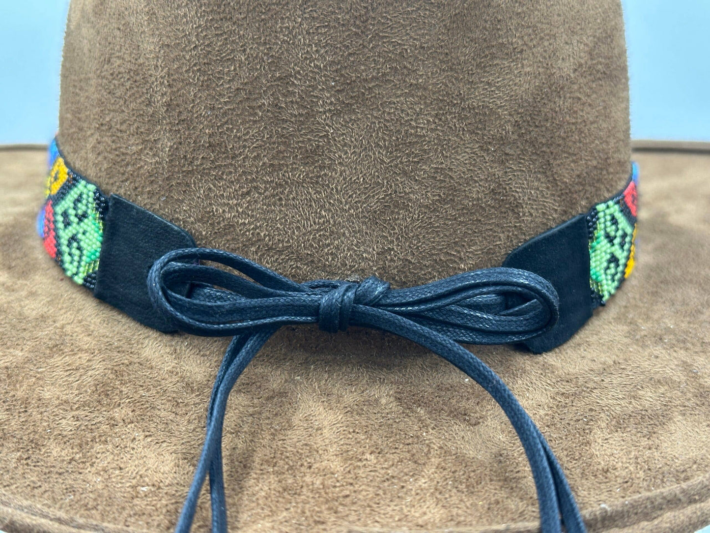 Handmade adjustable Black Vibrant Southwestern Cowboy Hatband