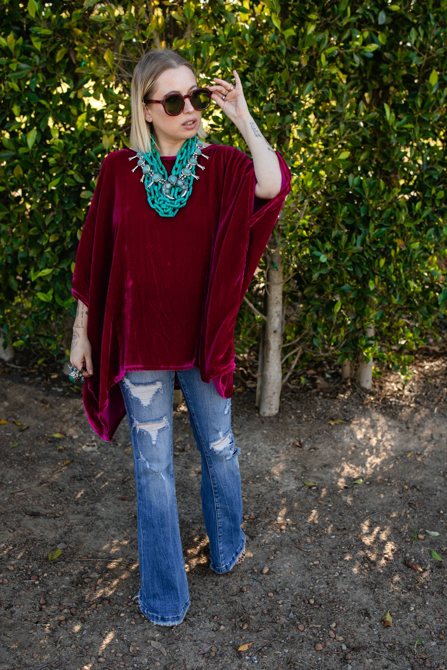Grace Zandra Silk Velvet Scarf Top