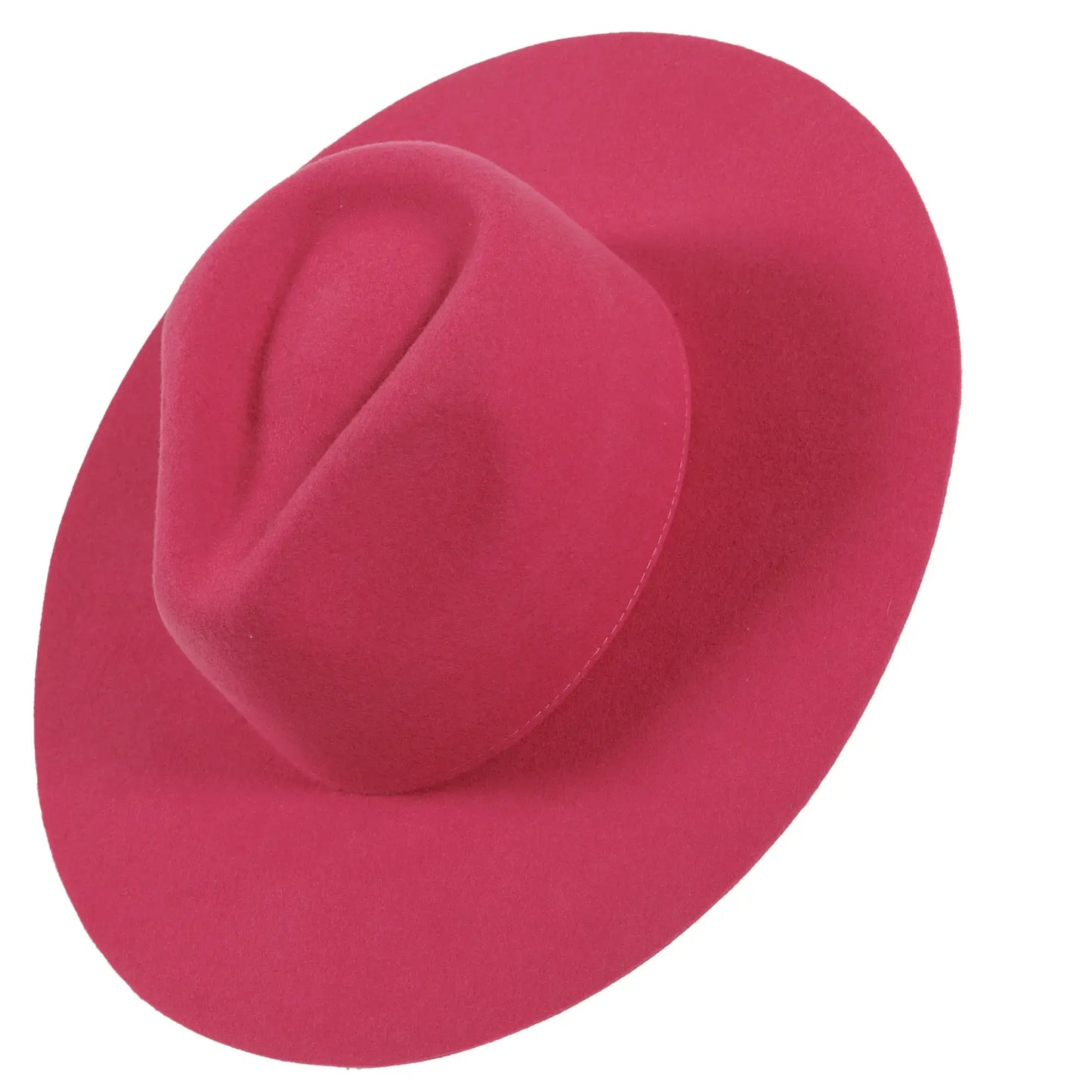 100% Wool Felt Flat Brim Fedora Hat - Style Rancher