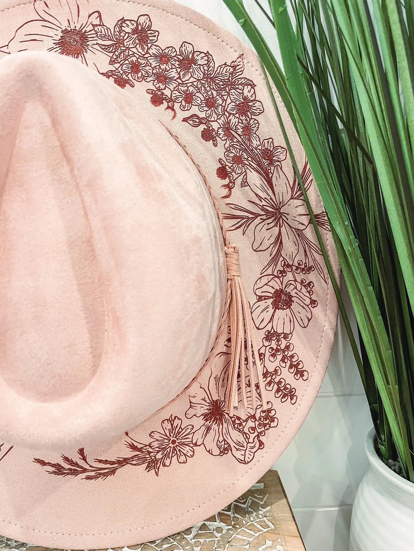 Engraved Floral Hat