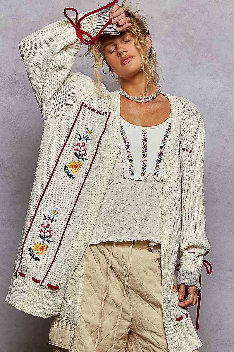 Floral Maxi Cardigan Sweater