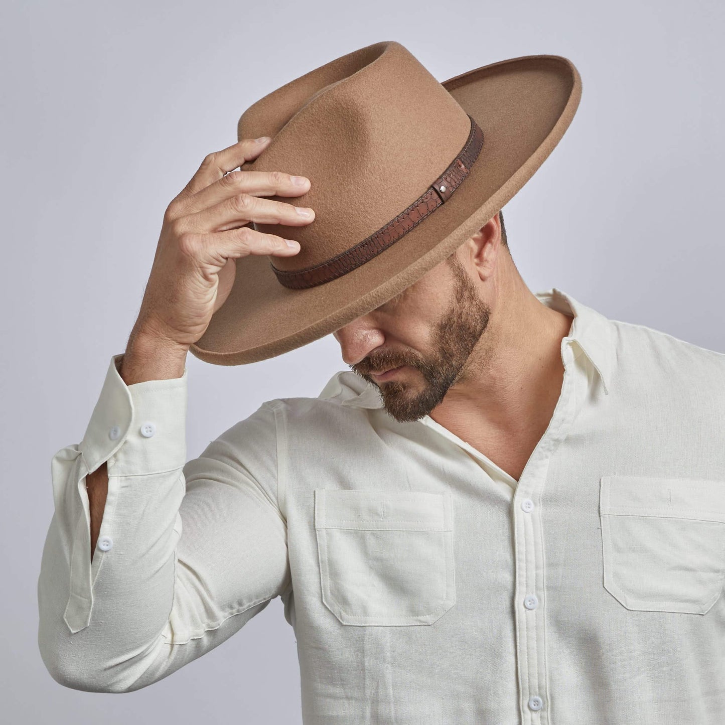 Pencil Rim Wool Felt Fedora Hat - Style Hudson