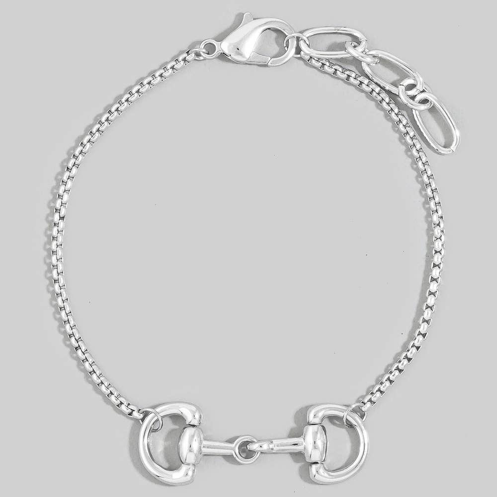 Horse Bit Charm Box Chain Dainty Bracelet