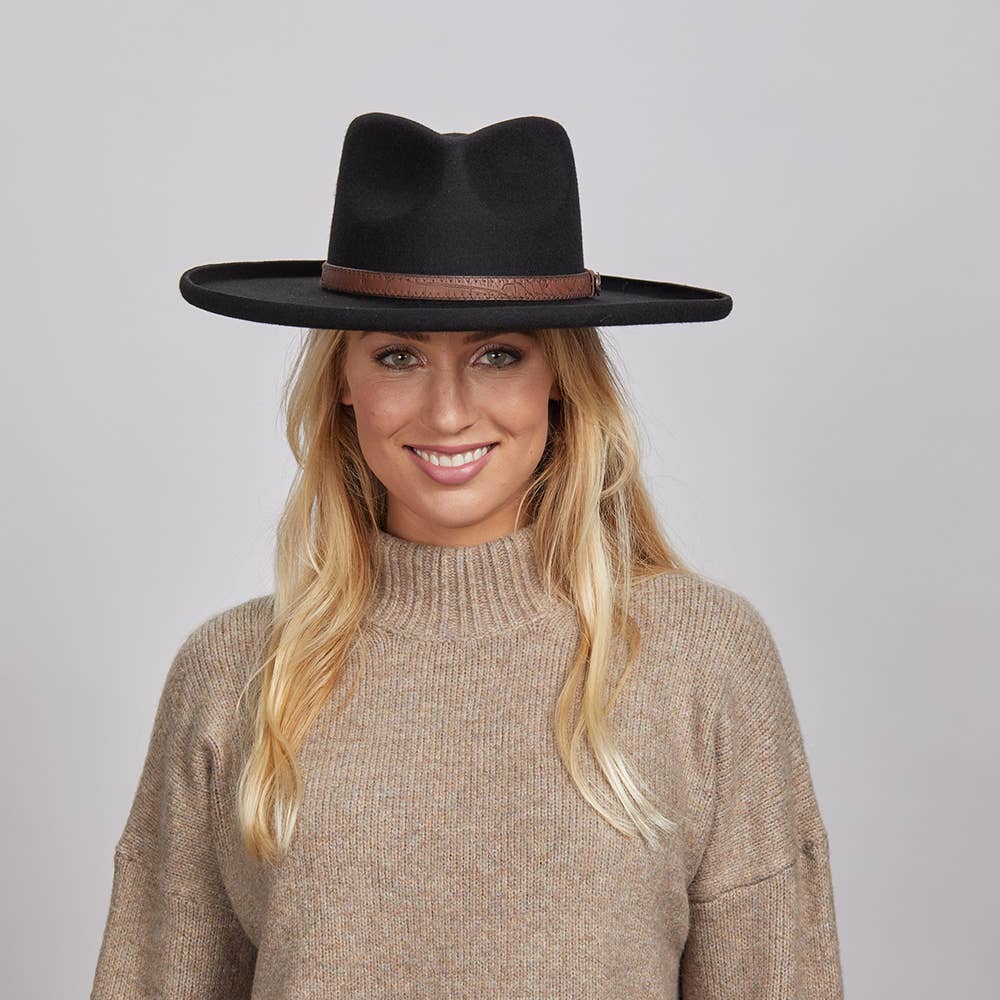 Pencil Rim Wool Felt Fedora Hat - Style Hudson