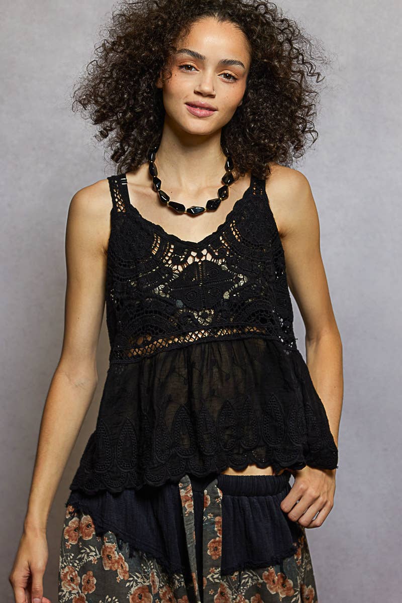 crochet woven tank