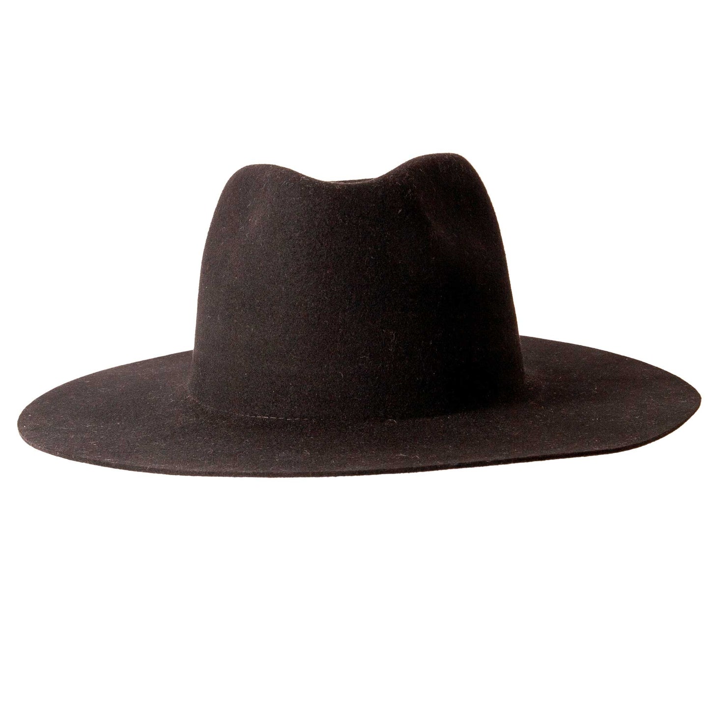100% Wool Felt Flat Brim Fedora Hat - Style Rancher