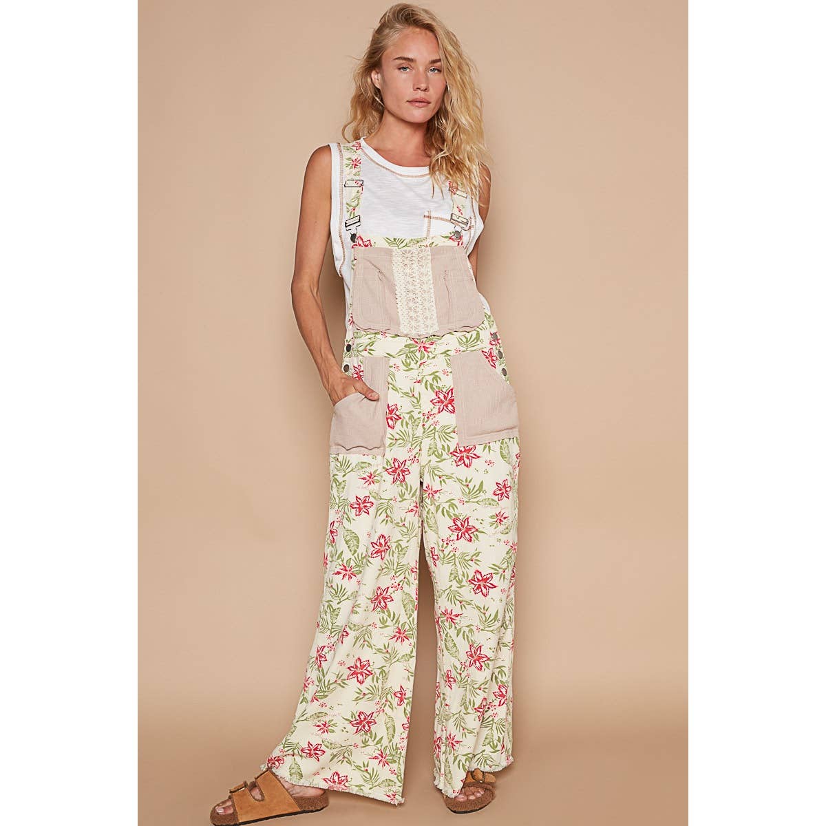 wildflower floral print overall