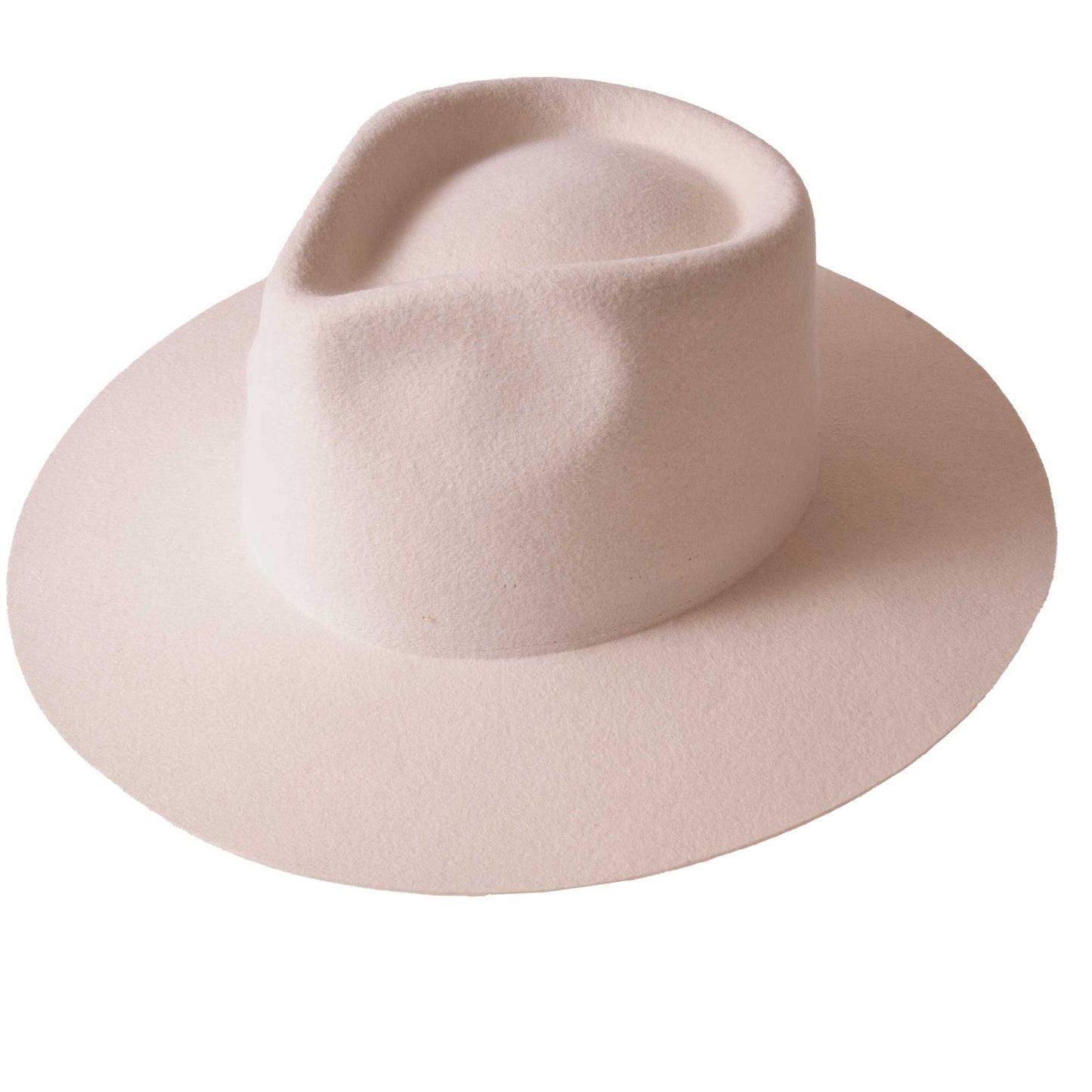 100% Wool Felt Flat Brim Fedora Hat - Style Rancher