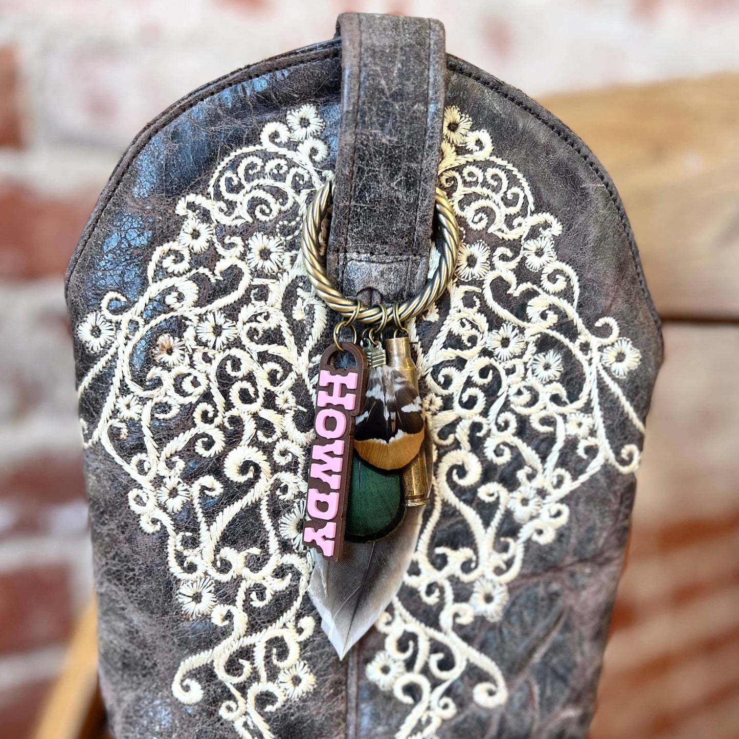 Spent Brass Bullet Casing Charm, bullet boot or bag charm