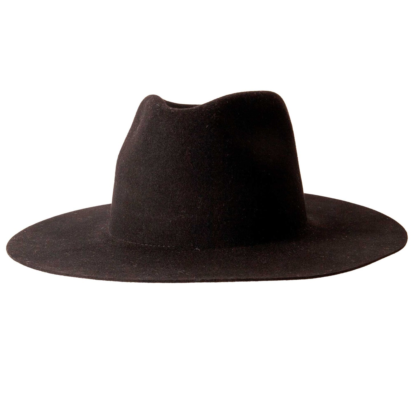 100% Wool Felt Flat Brim Fedora Hat - Style Rancher