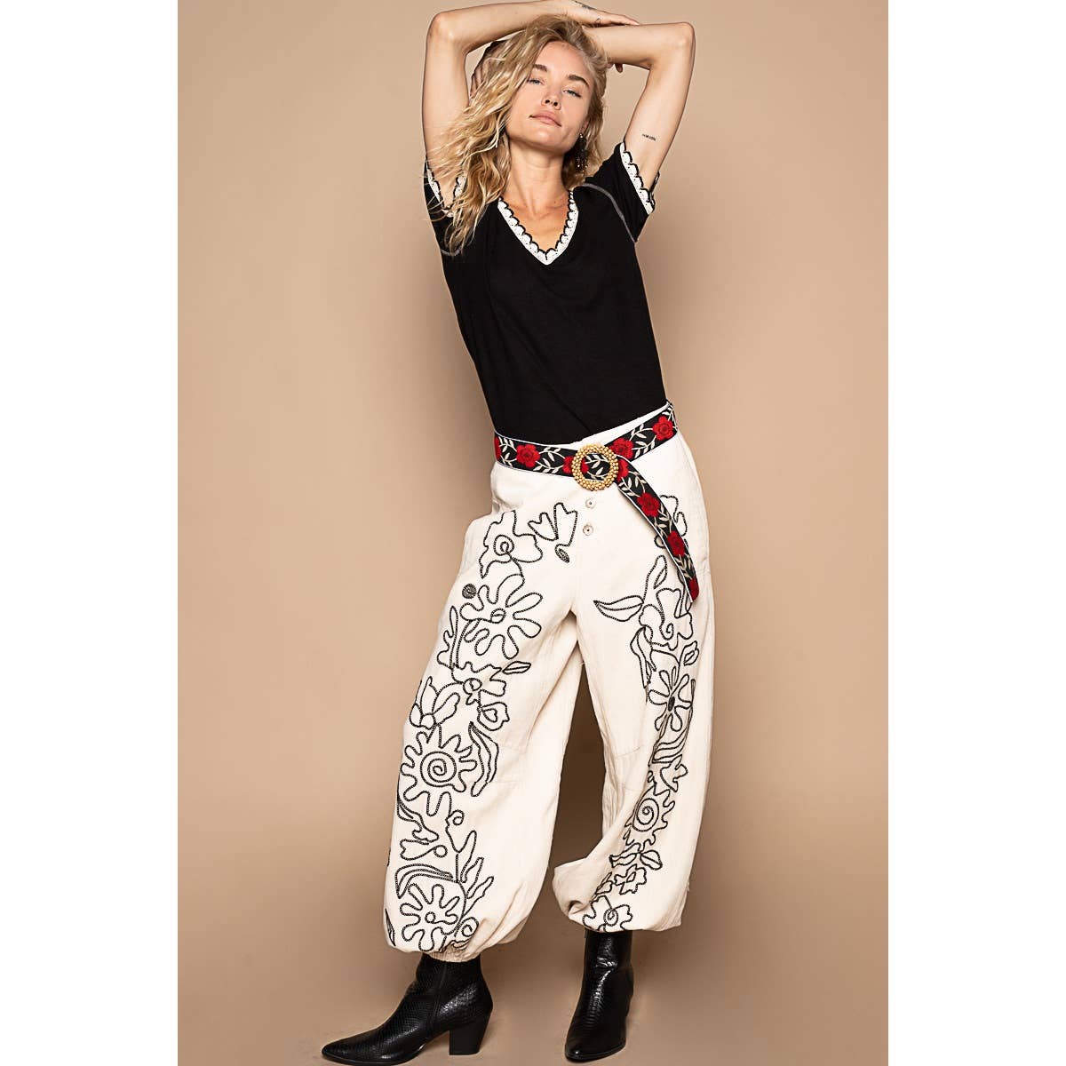 The Twila Floral Embroidered Pants