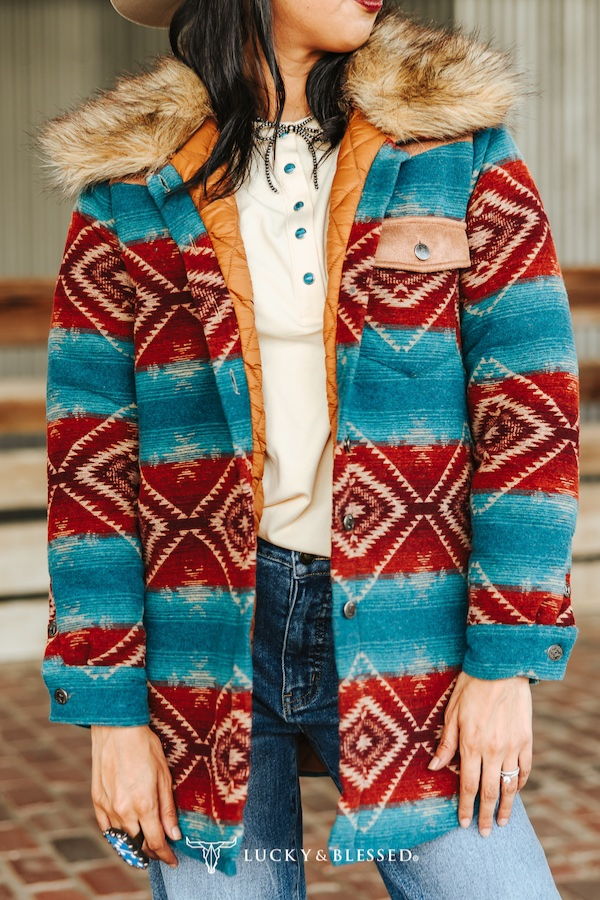 The Jade Aztec Quilted Jacket