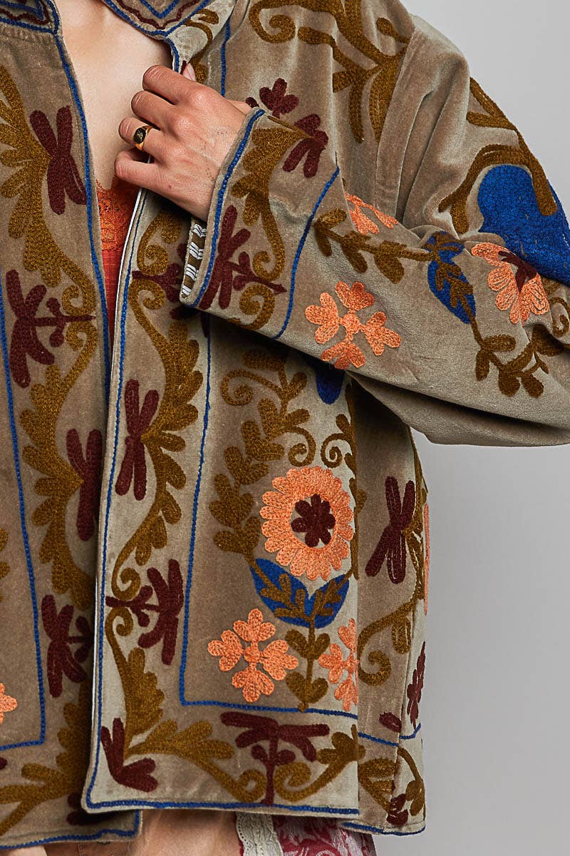 Embroidered Velvet Jacket