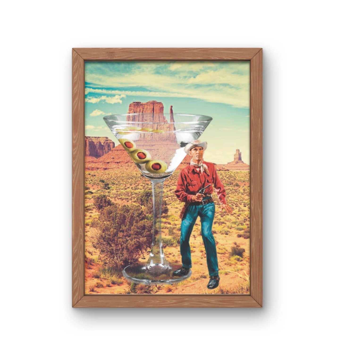 Cowboy Martini Collage Print