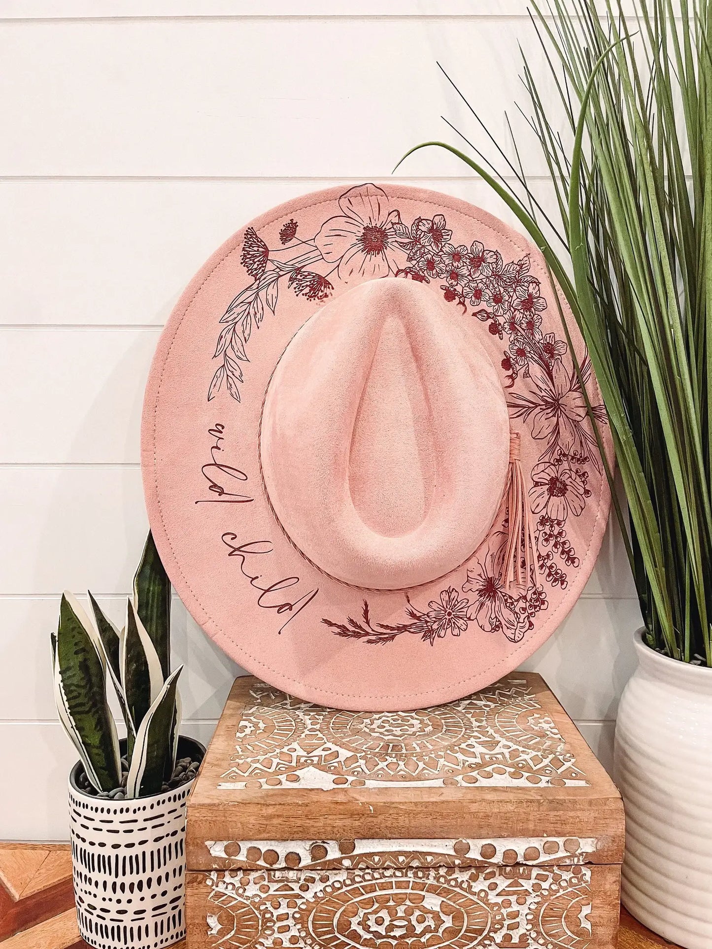 Engraved Floral Hat