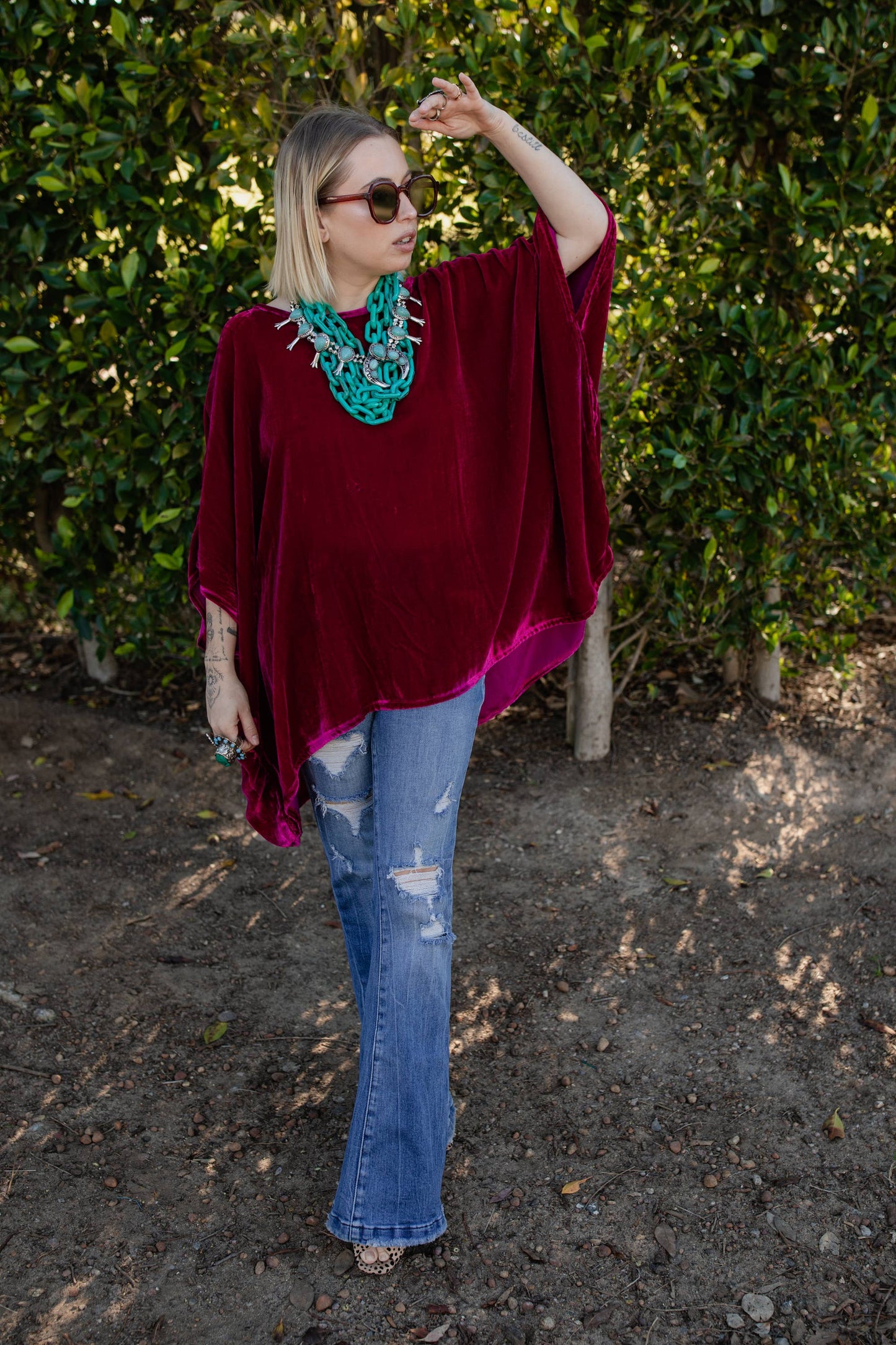 Grace Zandra Silk Velvet Scarf Top