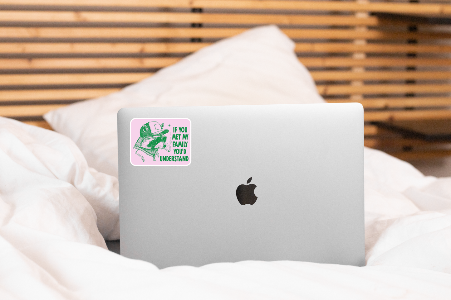 If You Met My Family You'd Understand Sticker - raccoon