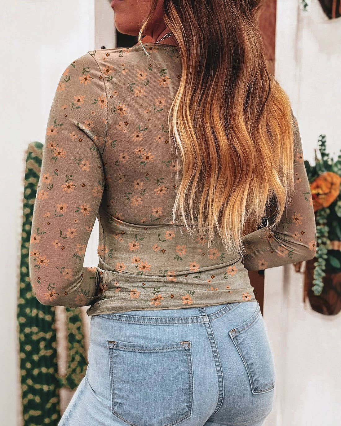 Vintage Ditsy Sheer Mesh Top