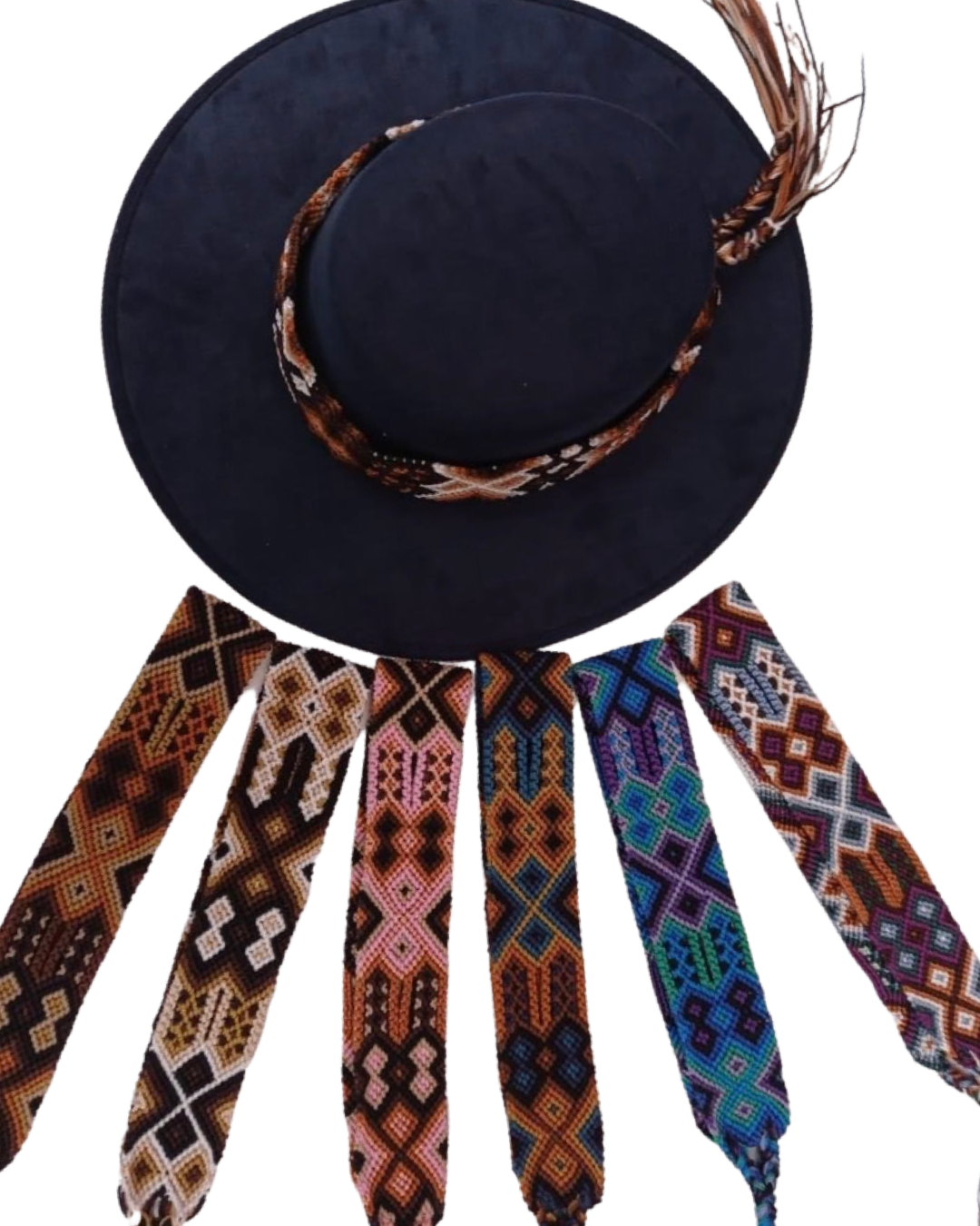 Wide Mexican braided hat band