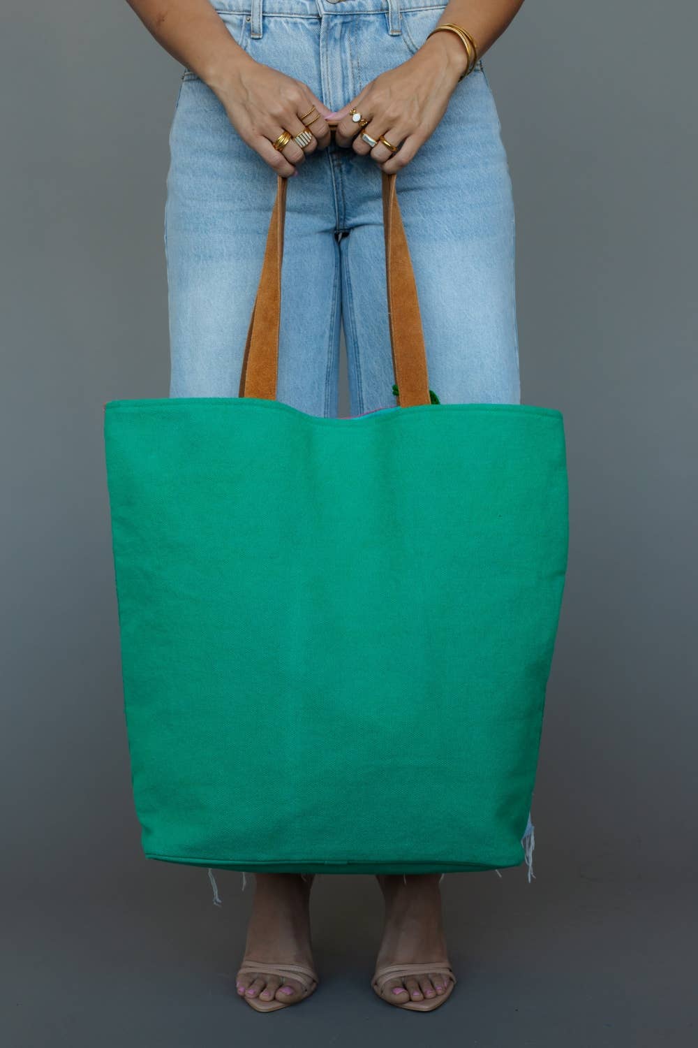 Green, Pink & Orange Western Tote