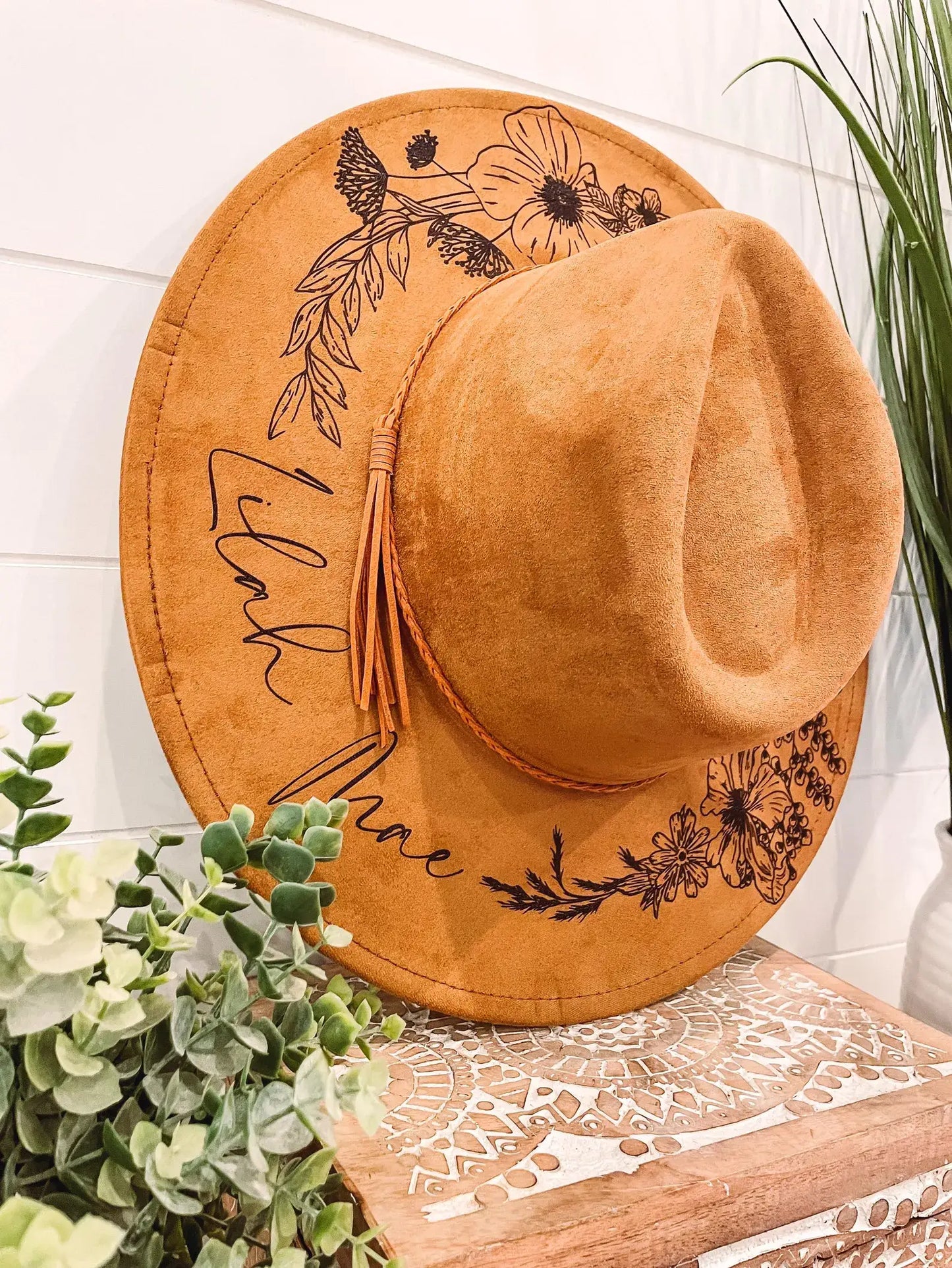 Engraved Floral Hat