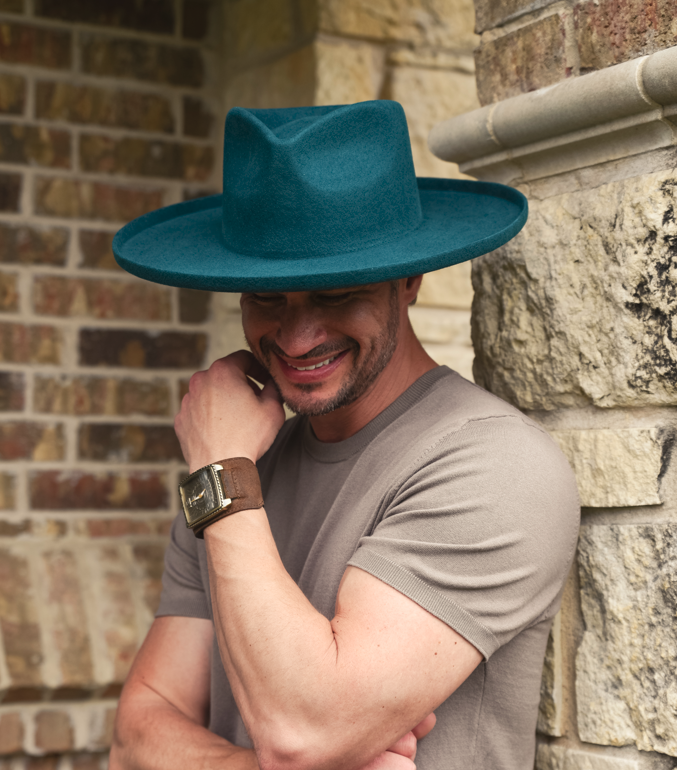 Wool Felt Teardrop Fedora Curled Brim Hat - Style Rustler