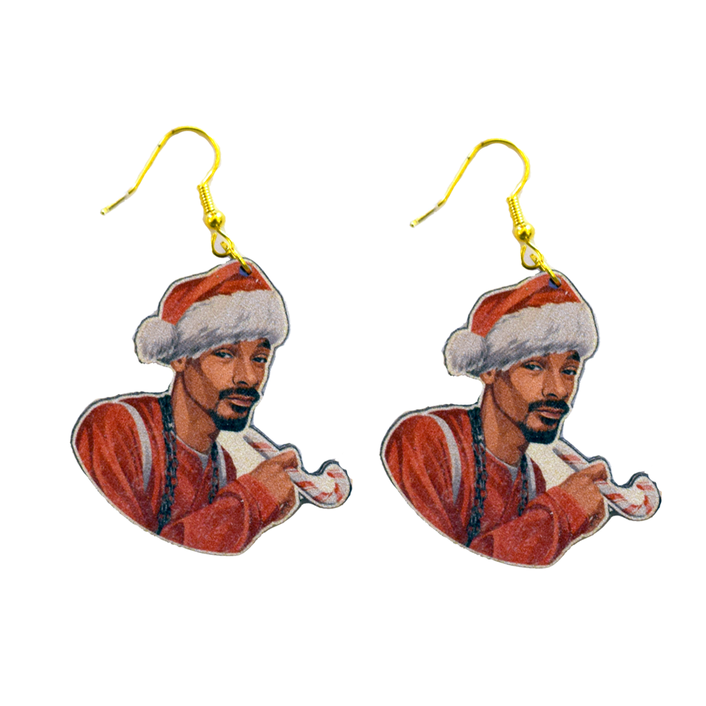 Snoop Dogg Christmas Earrings